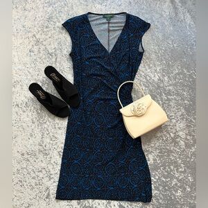 Ralph Lauren Blue and Black Wrap Dress